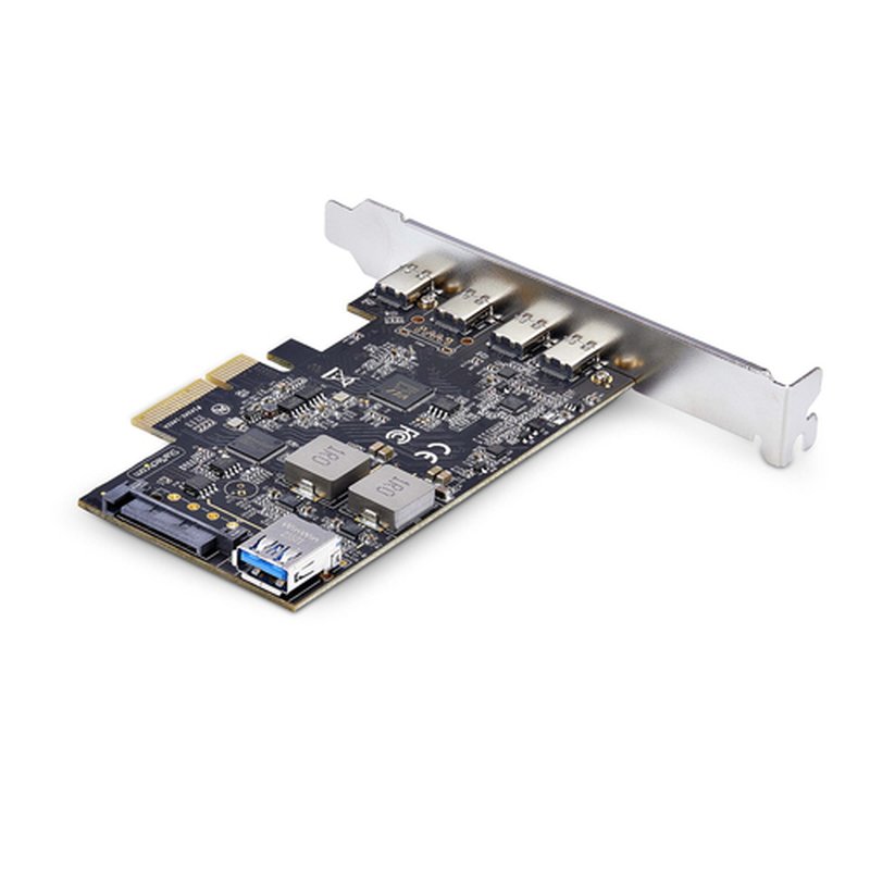 StarTech.com Tarjeta PCIe de 5 Puertos USB de 10Gbps 4x USB-C / 1x USB-A - Hub Concentrador Interno USB 3.2 de 10Gbps - Tarjeta PCI Express 4 Puertos USB Tipo C 1 Puerto USB-A - Windows/Mac/Linux - Imagen 2