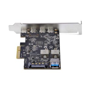 StarTech.com Tarjeta PCIe de 5 Puertos USB de 10Gbps 4x USB-C / 1x USB-A - Hub Concentrador Interno USB 3.2 de 10Gbps - Tarjeta PCI Express 4 Puertos USB Tipo C 1 Puerto USB-A - Windows/Mac/Linux