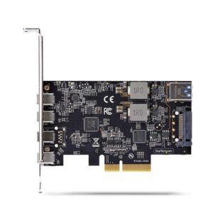 StarTech.com Tarjeta PCIe de 5 Puertos USB de 10Gbps 4x USB-C / 1x USB-A - Hub Concentrador Interno USB 3.2 de 10Gbps - Tarjeta PCI Express 4 Puertos USB Tipo C 1 Puerto USB-A - Windows/Mac/Linux