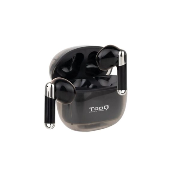 TooQ Onyx Auriculares Inalámbricos + Micrófono Bluetooth con Estuche de Carga, Negros