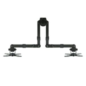 TooQ Soporte de Mesa Giratorio e Inclinable para 2 Pantallas (Monitor / TV Plasma / LCD / LED) 13” – 32”, de Dos Brazos, Negro