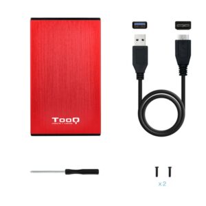 TooQ TQE-2527R caja para disco duro externo Caja de disco duro (HDD) Negro, Rojo 2.5"