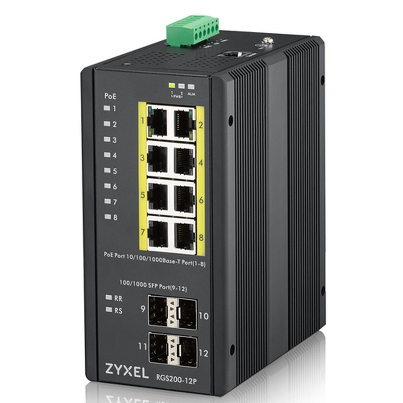 Zyxel RGS200-12P Gestionado L2 Gigabit Ethernet (10/100/1000) Energía sobre Ethernet (PoE) Negro Zyxel RGS200-12P Gestionado L2 Gigabit Ethernet (10/100/1000) Energía sobre Ethernet (PoE) Negro