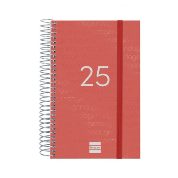 AGENDA 2025 BASIC YEAR E5 117X181MM DIA PAGINA ROJO FINOCAM 741093025