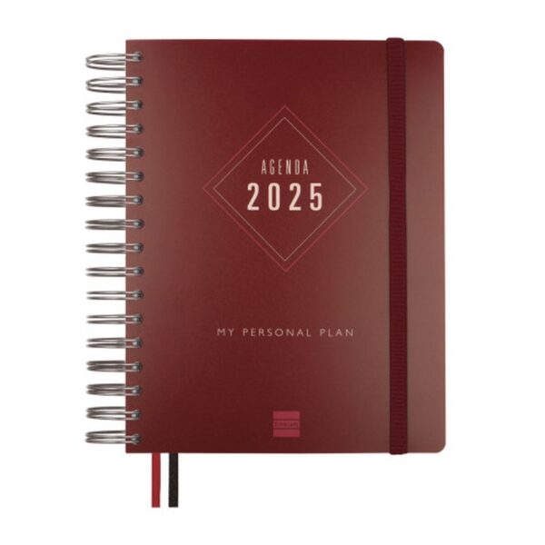 AGENDA 2025 TEMPUS 1/4 155X217MM DIA PAGINA BURDEOS FINOCAM 626307425