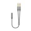 AISENS Cable Adaptador Audio Jack 3.5 4pines/H-2xjack 3.5 3pines/M, Gris, 25cm AISENS Cable Adaptador Audio Jack 3.5 4pines/H-2xjack 3.5 3pines/M, Gris, 25cm
