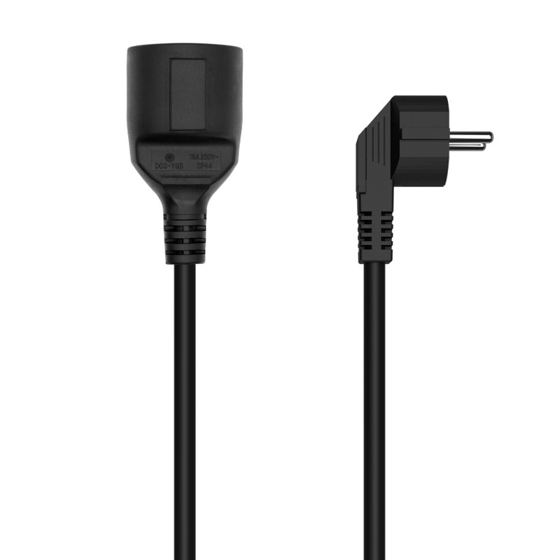 AISENS Cable Alargador de Alimentacion Schuko, CEE7/M-CEE7/H, Negro, 5.0M