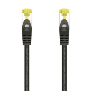AISENS Cable De Red Latiguillo RJ45 LSZH Cat.7 600 MHz S/FTP PIMF AWG26, Negro, 0.5 m