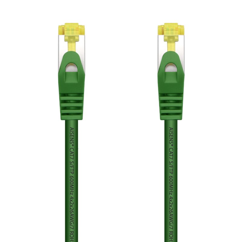 AISENS Cable De Red Latiguillo RJ45 LSZH Cat.7 600 MHz S/FTP PIMF AWG26, Verde, 1.0 m