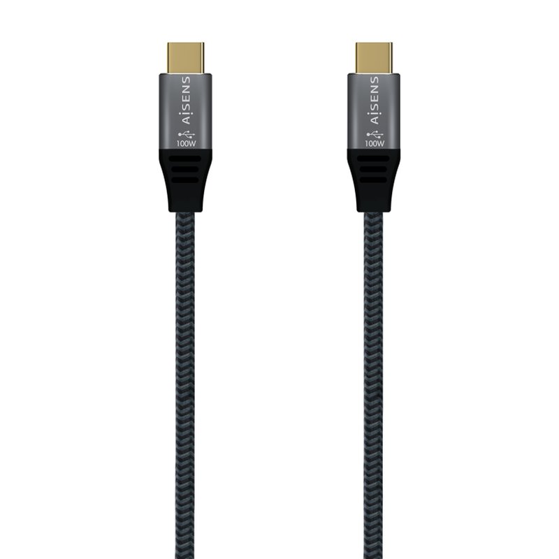 AISENS Cable USB 3.2 Gen2x2 Aluminio 20Gbps 8K@30Hz 5A 100W E-Mark, Tipo USB-C/M-USB-C/M, Gris, 1.0 m AISENS Cable USB 3.2 Gen2x2 Aluminio 20Gbps 8K@30Hz 5A 100W E-Mark, Tipo USB-C/M-USB-C/M, Gris, 1.0 m