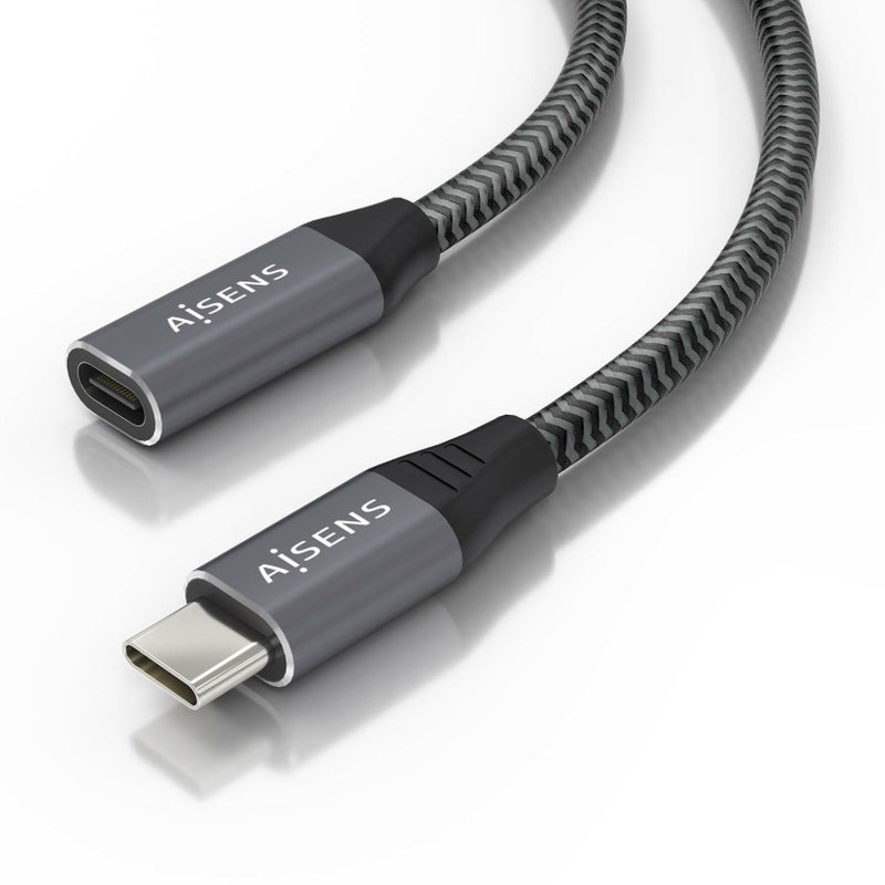AISENS Cable USB 3.2 Gen2x2 Aluminio 20Gbps 8K@30Hz 5A 100W, Tipo USB-C/M-USB-C/H, Gris, 0.5 m AISENS Cable USB 3.2 Gen2x2 Aluminio 20Gbps 8K@30Hz 5A 100W, Tipo USB-C/M-USB-C/H, Gris, 0.5 m