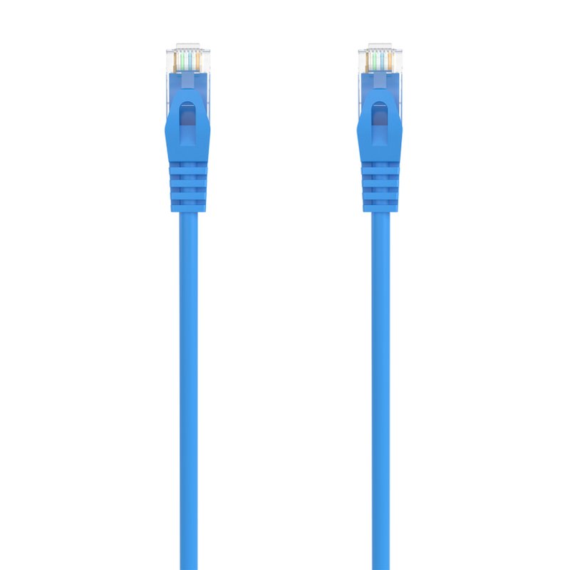 AISENS Cable de Red Latiguillo RJ45 LSZH Cat.6A 500 Mhz UTP AWG24, Azul, 0.5M
