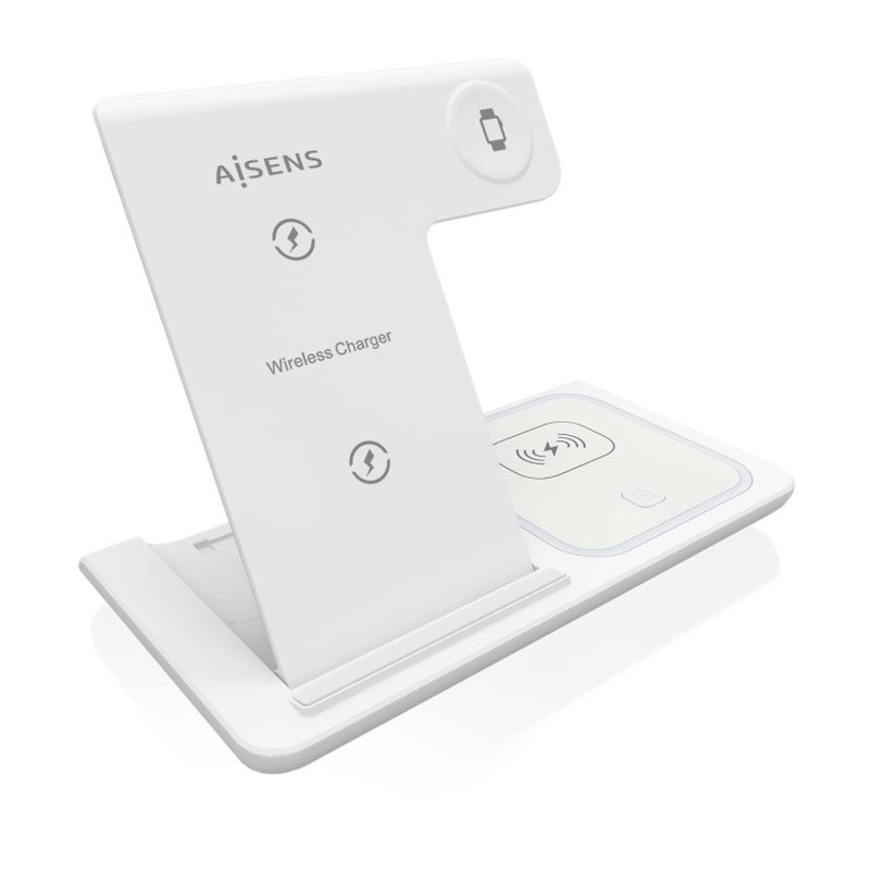 AISENS Cargador Inalambrico USB-C 3 En 1 De 15W Para Movil, Apple Watch, Ariculares Con Estuche De Carga, Blanco AISENS Cargador Inalambrico USB-C 3 En 1 De 15W Para Movil, Apple Watch, Ariculares Con Estuche De Carga, Blanco
