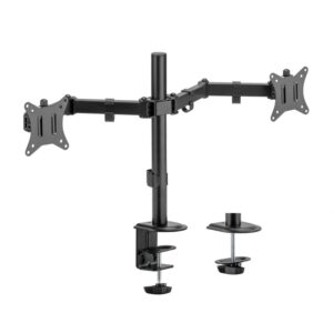 AISENS Soporte de Mesa ECO Giratorio e Inclinable para Monitor/TV 9Kg (3 Pivotes, 2 Brazos) de 17-32, Negro