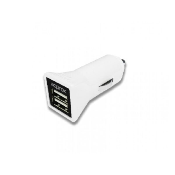 APPROX Cargador Doble USB para Coche (Blanco)