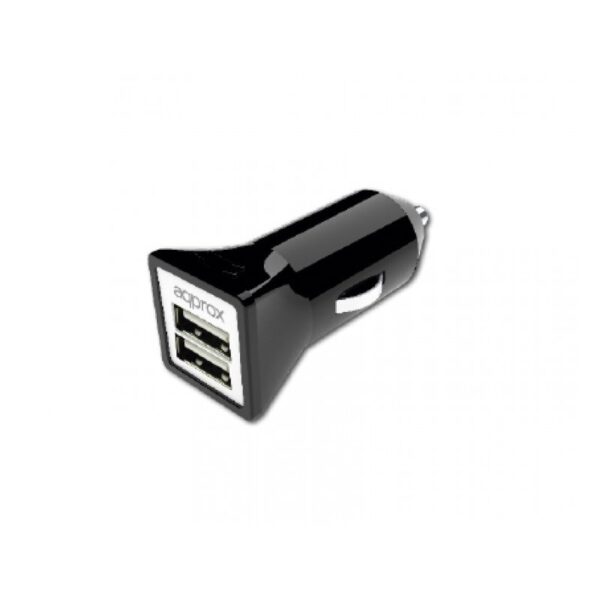 APPROX Cargador Doble USB para Coche (Negro)