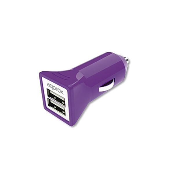 APPROX Cargador Doble USB para Coche (Purpura)