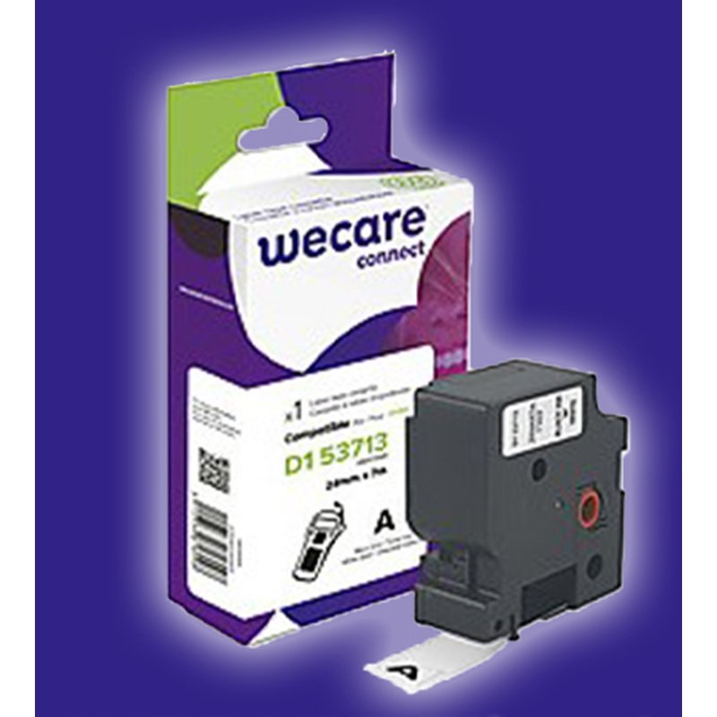 ARMOR WECARE Etiqueta Blanca Texto negro para DYMO S0720930 D1 53713 24mmx7m