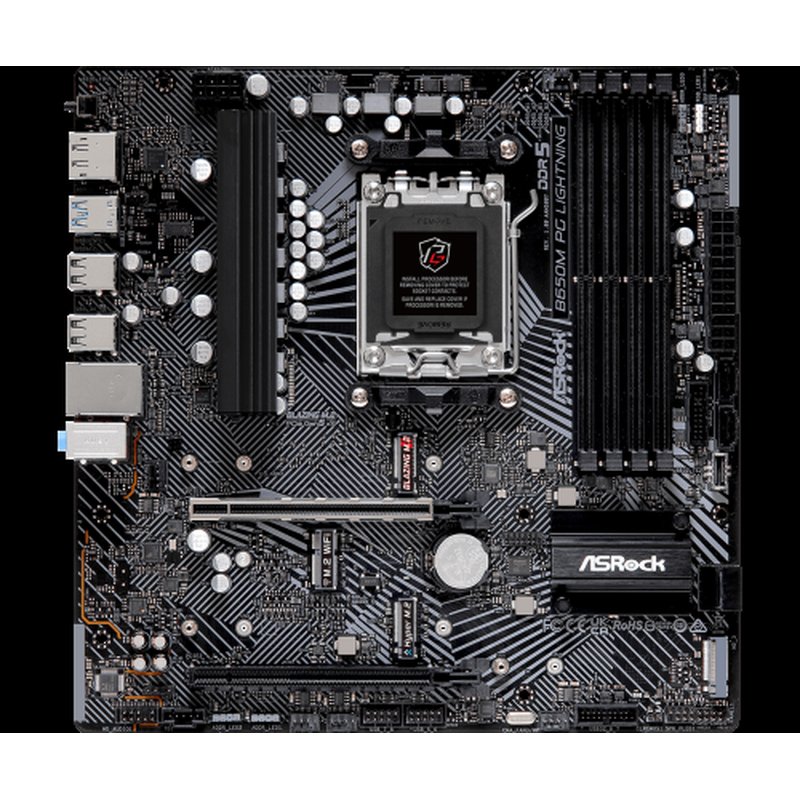 Asrock B650M PG Lightning AMD B650 Zócalo AM5 micro ATX Asrock B650M PG Lightning AMD B650 Zócalo AM5 micro ATX