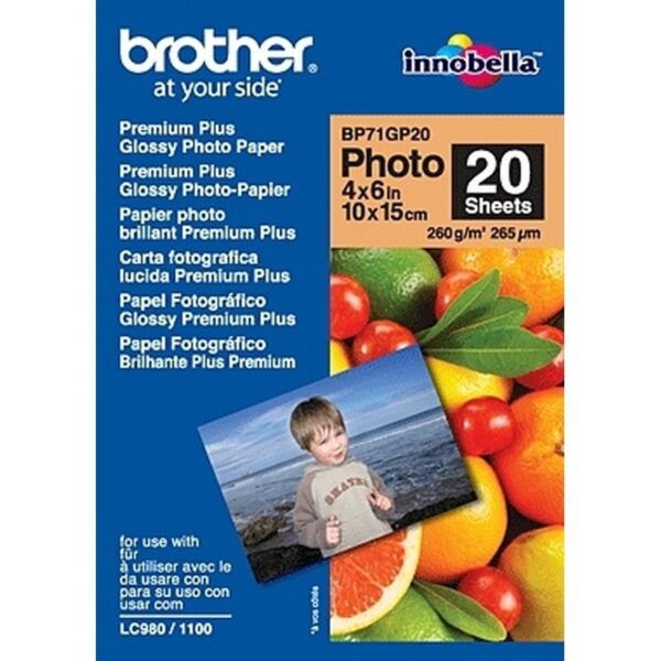 Brother BP-71GP20 papel fotográfico Blanco