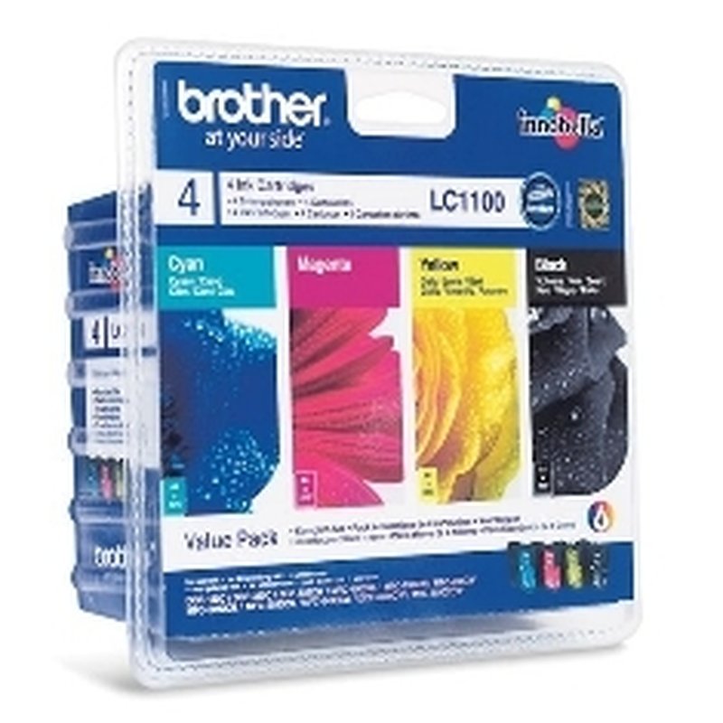 Brother LC1100VALBP cartucho de tinta 4 pieza(s) Original Negro, Cian, Magenta, Amarillo