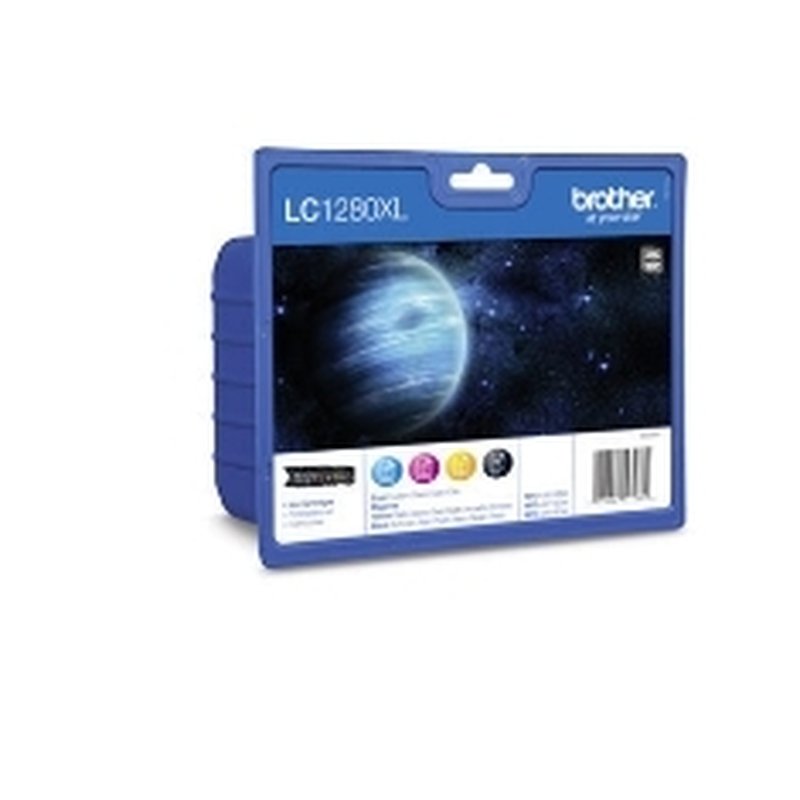 Brother LC1280XLVALBP cartucho de tinta 4 pieza(s) Original Negro, Cian, Magenta, Amarillo