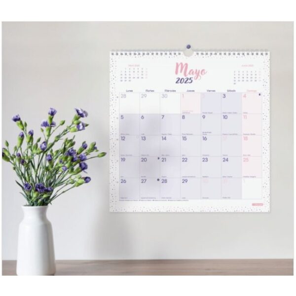 CALENDARIO 2025 PARED TRENDY CHIC ESCRIBIR 300X300MM MORADO FINOCAM 787002725