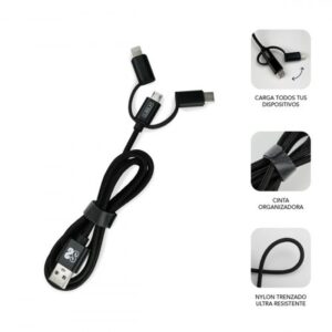 Alternative view of SUBBLIM Cargador ABS Dual Wall Charger 2.4A+Cable 3in1 Black