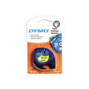 ROLLO DYMO LETRATAG 12MMX4M YELLOW/BLACK