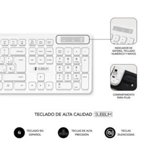 TECLADO + MOUSE SUBBLIM WIRELESS BUSINESS SLIM SILENT WHITE TECLADO + MOUSE SUBBLIM WIRELESS BUSINESS SLIM SILENT WHITE