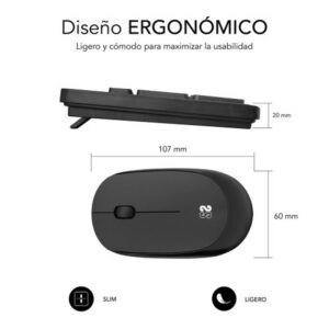 TECLADO + MOUSE SUBBLIM WIRELESS ERGO BUSINESS SILENT BLACK TECLADO + MOUSE SUBBLIM WIRELESS ERGO BUSINESS SILENT BLACK