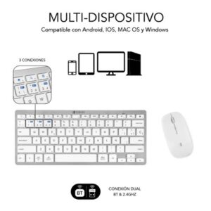 TECLADO + MOUSE SUBBLIM WIRELESS COMPACT DUAL SILVER