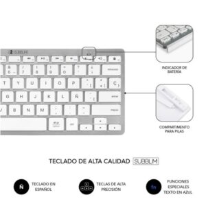 TECLADO + MOUSE SUBBLIM WIRELESS COMPACT DUAL SILVER