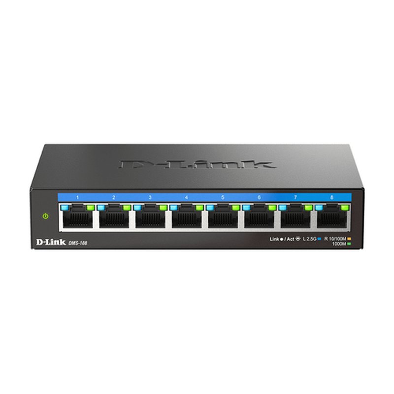 D-Link DMS-108 No administrado L2 2.5G Ethernet (100/1000/2500) Negro - Imagen 2