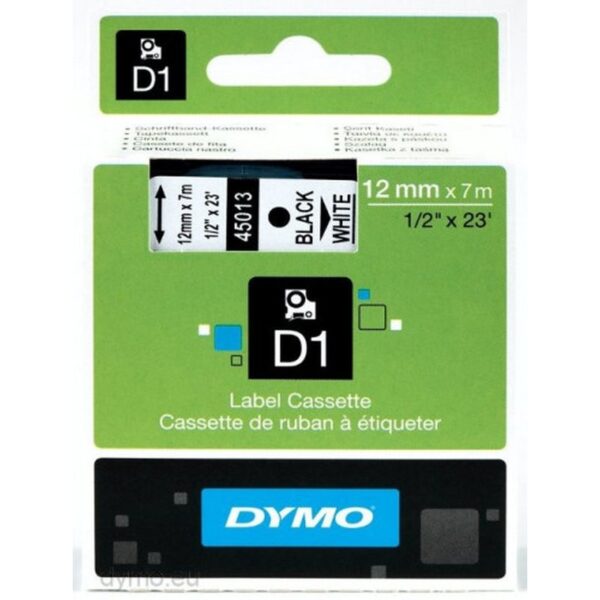 D1 - CINTAS DYMO 12MMX7M NEG/BLANC