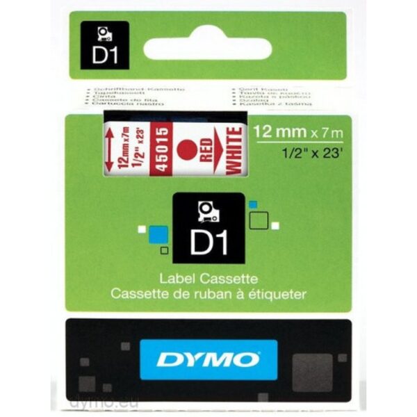 D1 - CINTAS DYMO 12MMX7M ROJ/BLANC