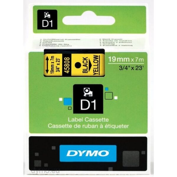 D1 - CINTAS DYMO 19MMX7M NEG/AMAR