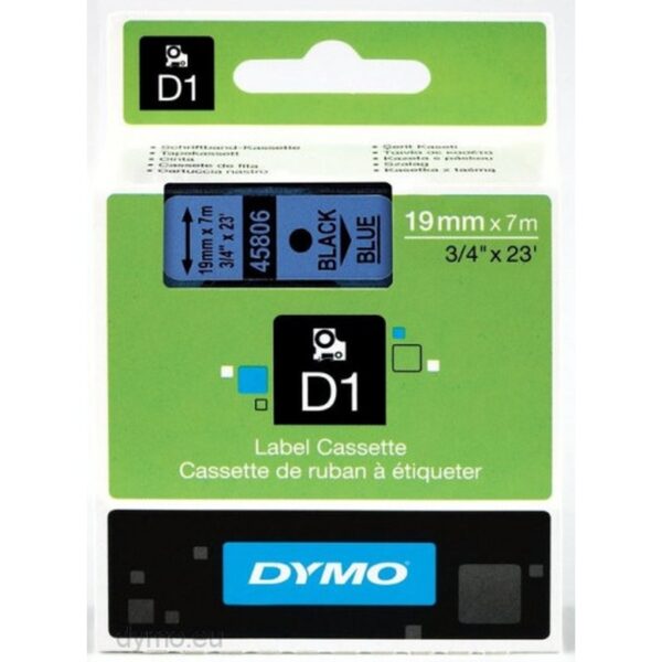 D1 - CINTAS DYMO 19MMX7M NEG/AZUL