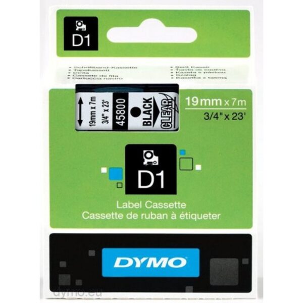 D1 - CINTAS DYMO 19MMX7M NEG/TRANS