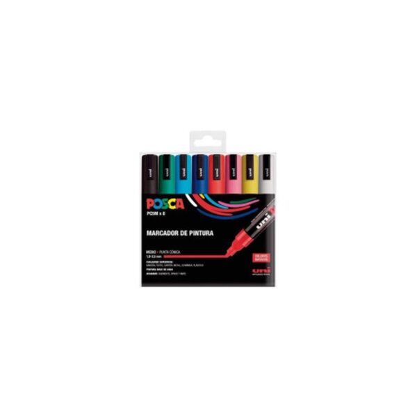 ESTUCHE 8 UDS. PC-5M BASIC POSCA UNIBALL 182634679