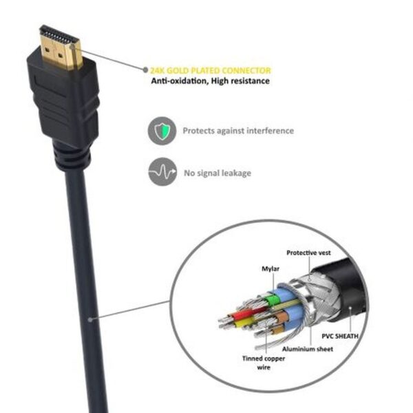 EWENT ULTRA HIGH SPEED HDMI 2.1 CABLE WITH ETHERNET, BLACK, M/M 5,0M, 8K@60HZ, HDR