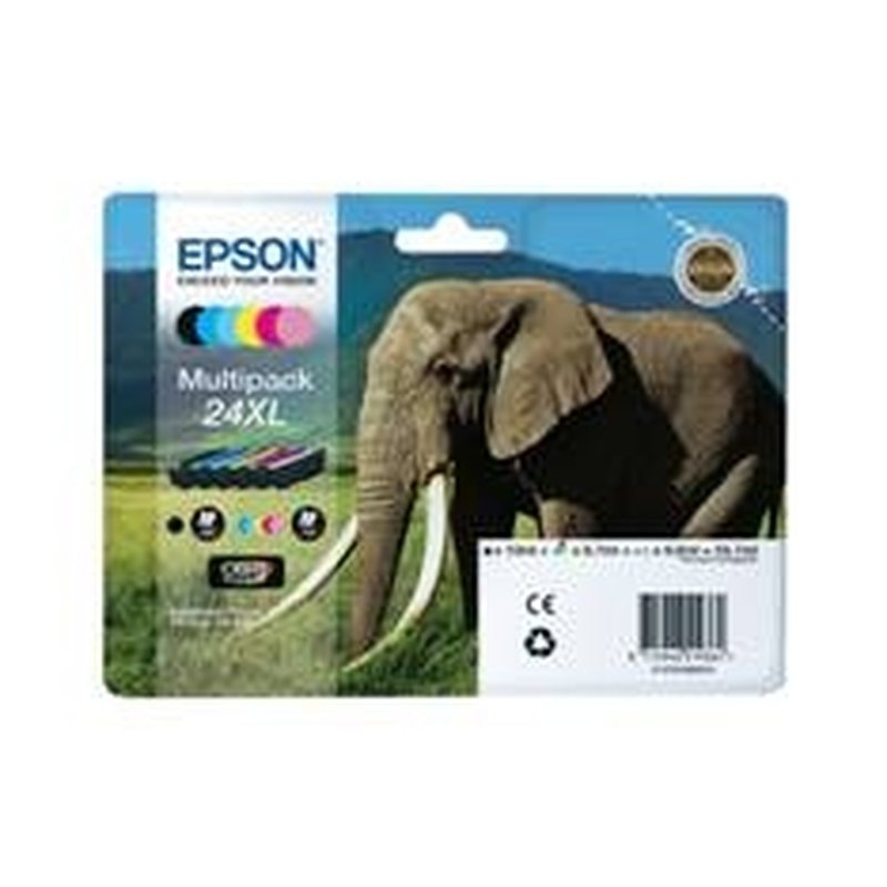 Epson Elephant Multipack 6-colours 24XL Claria Photo HD Ink