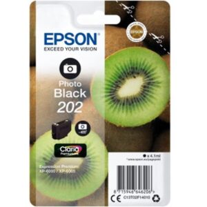 Epson Kiwi Singlepack Photo Black 202 Claria Premium Ink