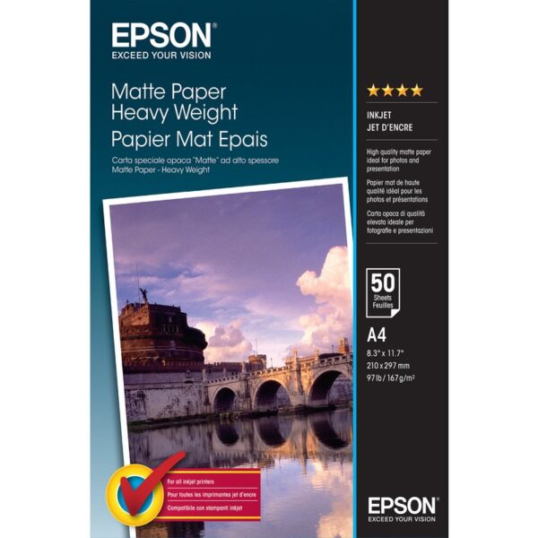 Epson Matte Paper Heavy Weight - A4 - 50 hojas