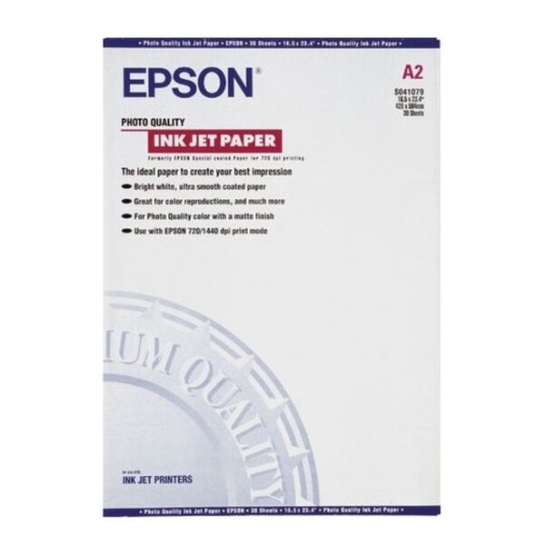 Epson Photo Quality Ink Jet Paper, DIN A2, 102 g/m², 30 hojas