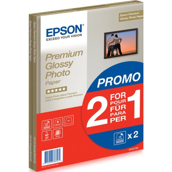 Epson Premium Glossy Photo Paper - A4 - 2x 15 Hojas