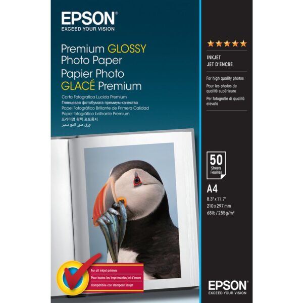 Epson Premium Glossy Photo Paper - A4 - 50 Hojas