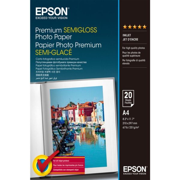 Epson Premium Semi-Gloss Photo Paper - A4 - 20 hojas