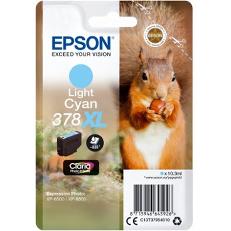 Epson Squirrel Singlepack Light Cyan 378XL Claria Photo HD Ink