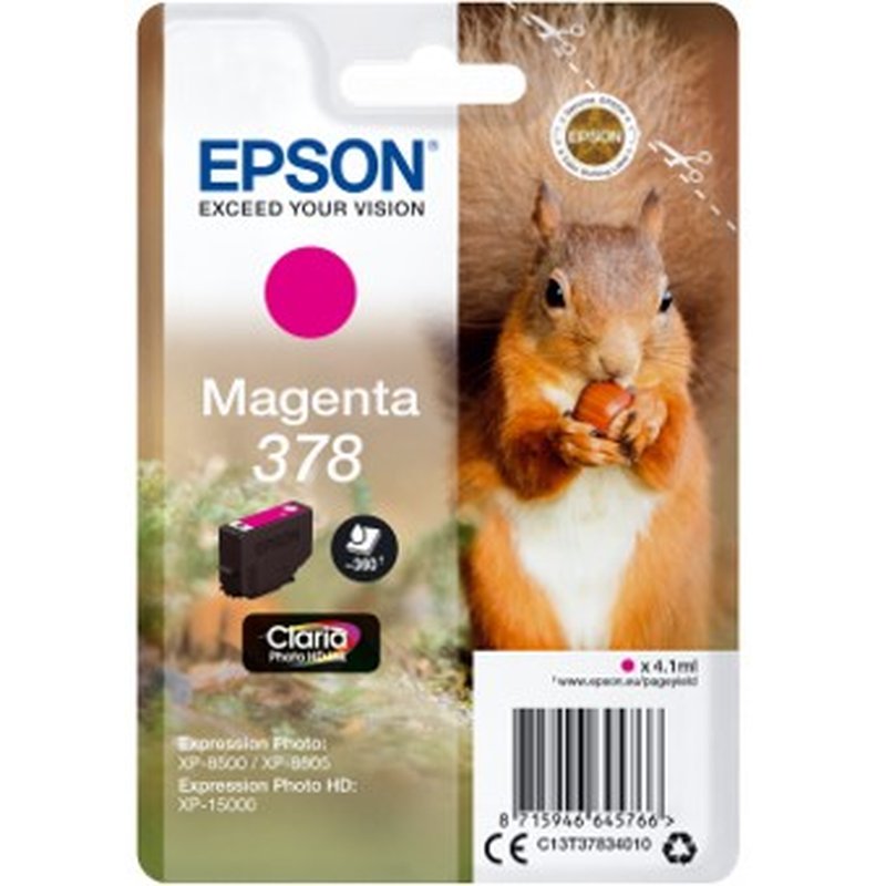 Epson Squirrel Singlepack Magenta 378 Claria Photo HD Ink